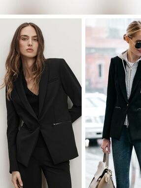 NWOT Veronica Beard Iconic Scuba Dickey Jacket Blazer Black Size 2